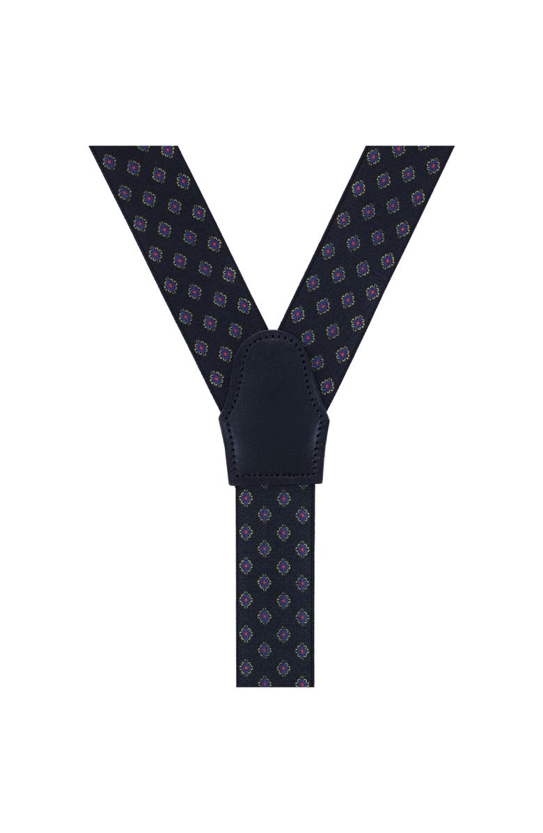 Trafalgar Luxe Diamond Elastic Button End Suspenders, Alternate, color, Black