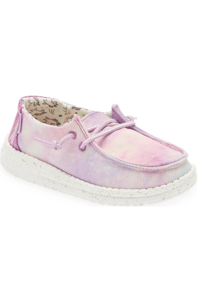 Hey Dude Kids' Wally Unicorn Dream Moc Toe Sneaker, Main, color,