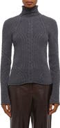Helmut Lang Zephir Cable Stitch Turtleneck Wool Blend Sweater