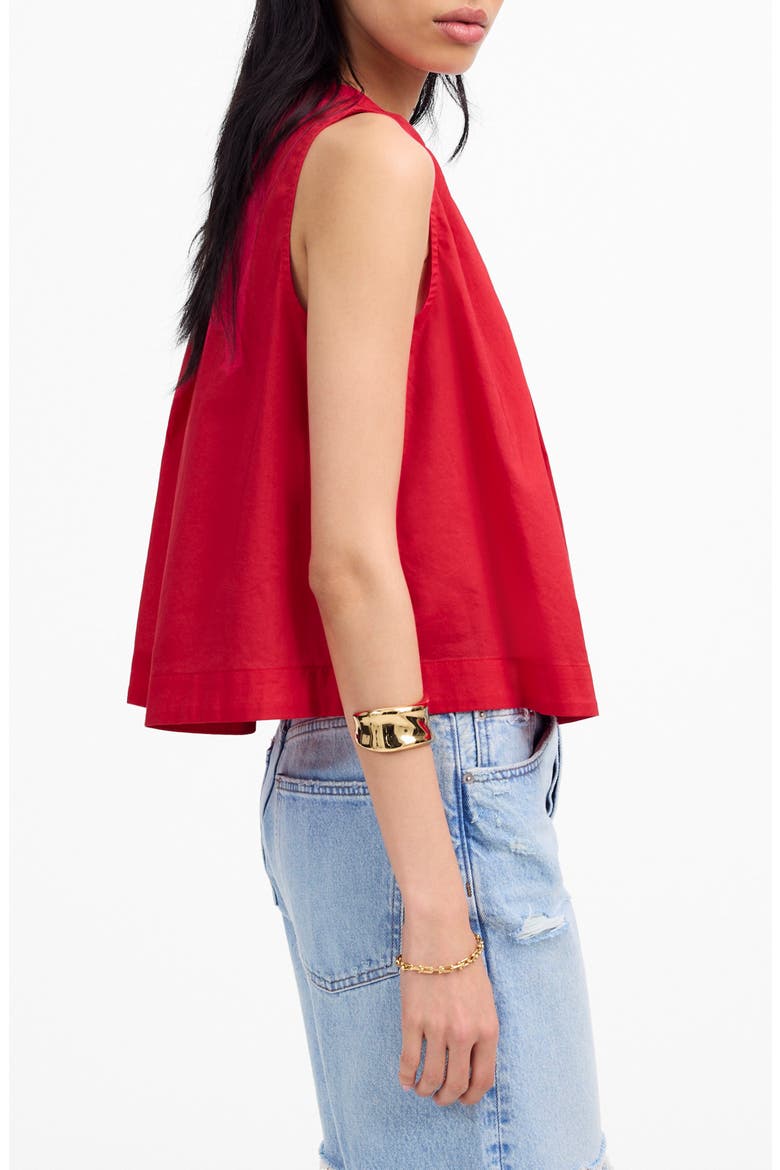Cotton Button-Up Tank Top, Alternate, color, WATERMELON