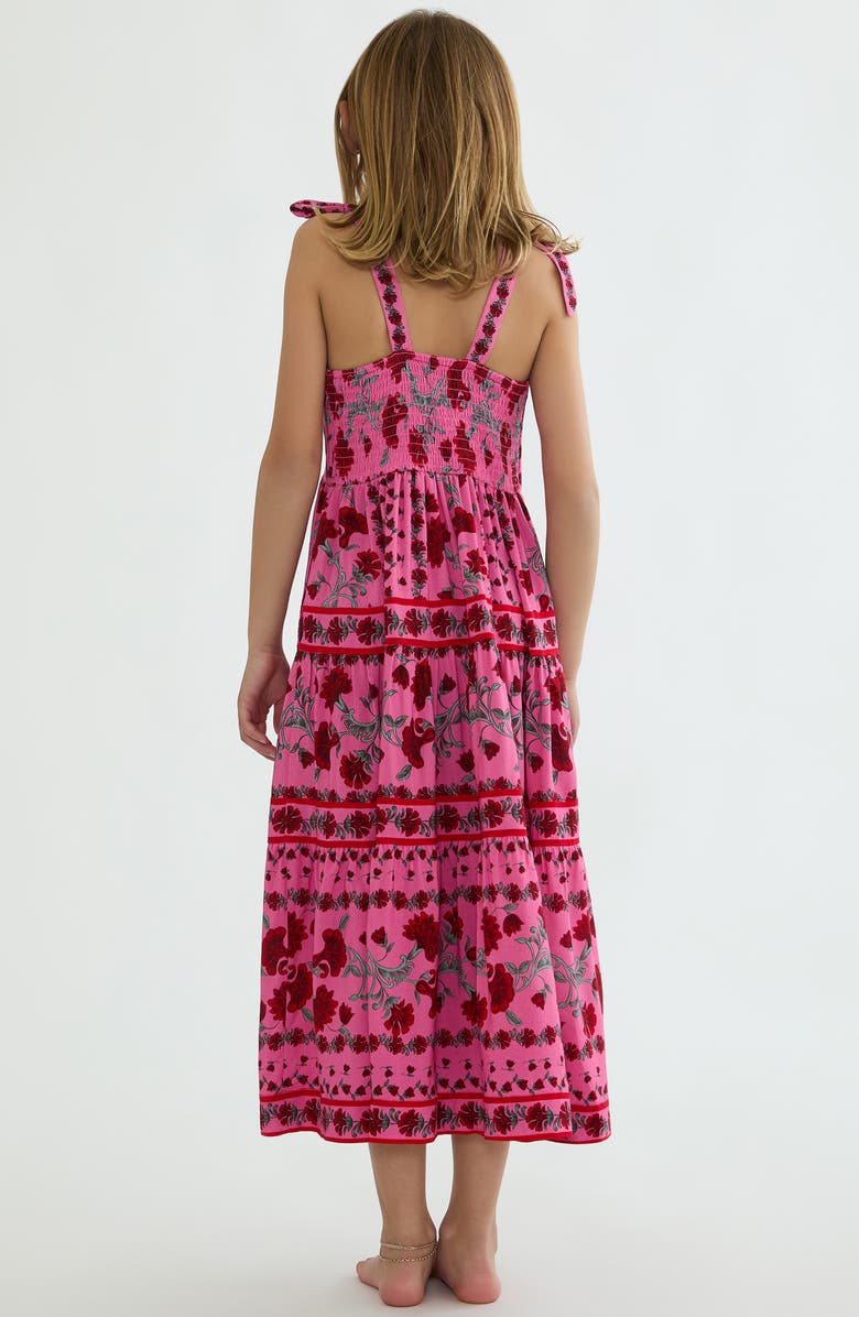 Beach Riot Kids' Floral Tiered Dress, Alternate, color, Redwood Floral
