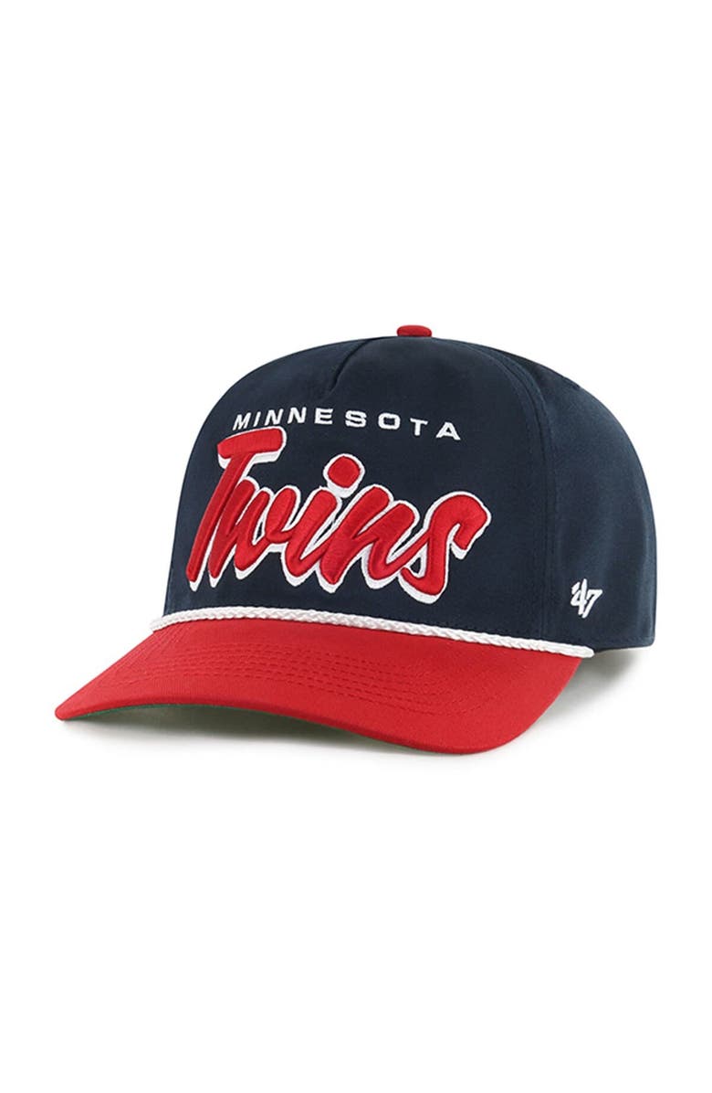'47 Men's '47 Navy Minnesota Twins Dropshadow Rope Hitch Adjustable Hat, Alternate, color, Navy