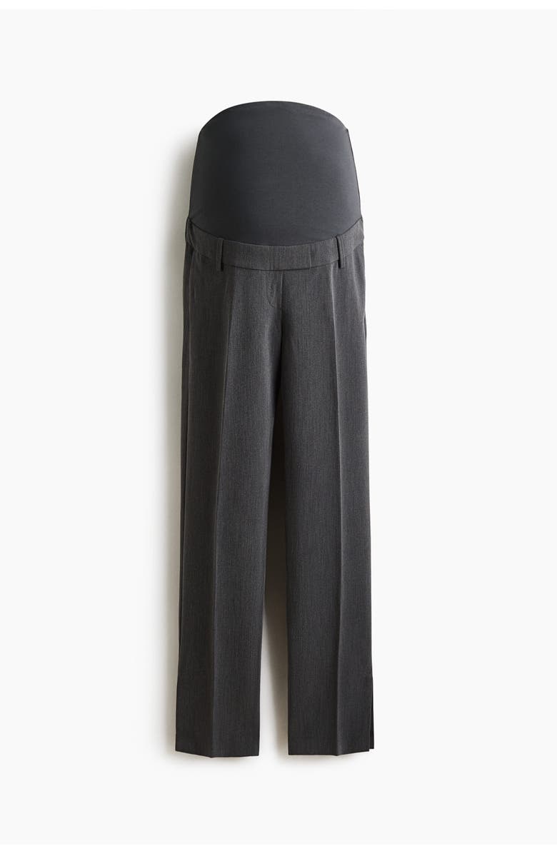 H&M Mama Slit-hem Trousers, Main, color, Dark Gray