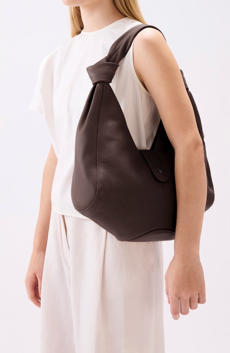 behno Nelli Pebble Leather Hobo Bag, Alternate, color, Cacao