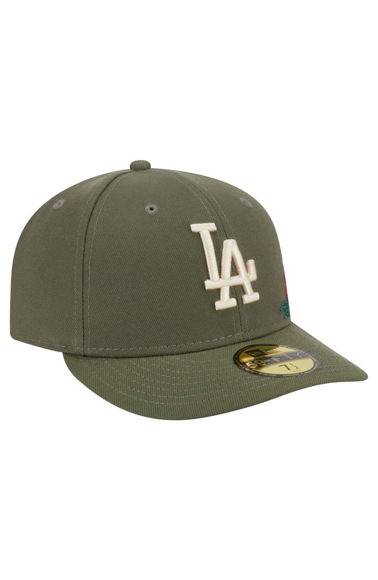 New Era Men's New Era Olive Los Angeles Dodgers Tonal Florals 59FIFTY Fitted Hat, Alternate, color,