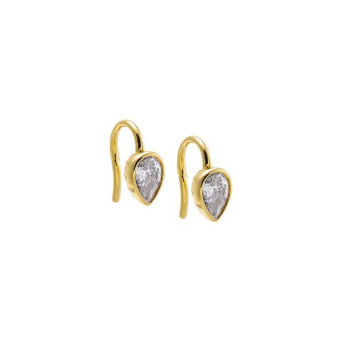 Faceted Teardrop Huggie Earring