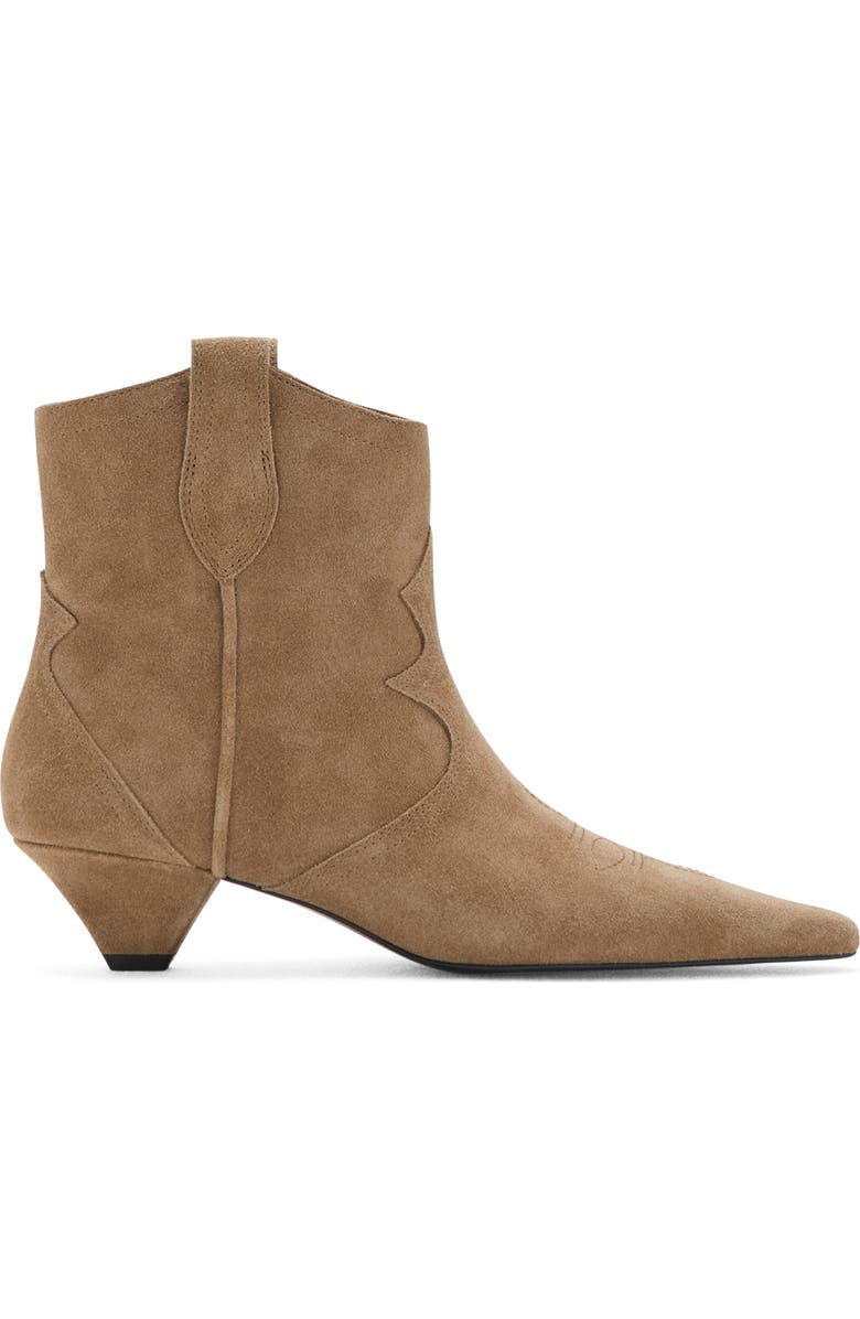 MANGO Suede Kitten Heel Ankle Boot, Alternate, color,