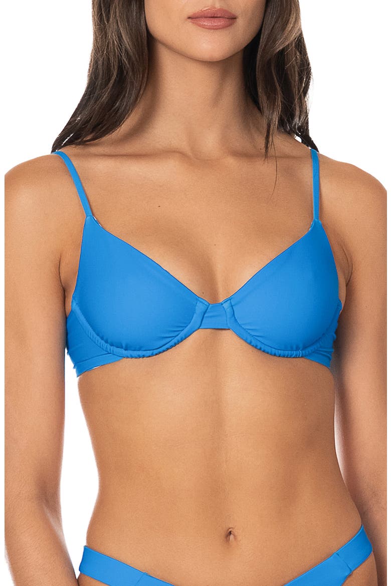 Blue Dainty Reversible Underwire Bikini Top, Main, color, BLUE