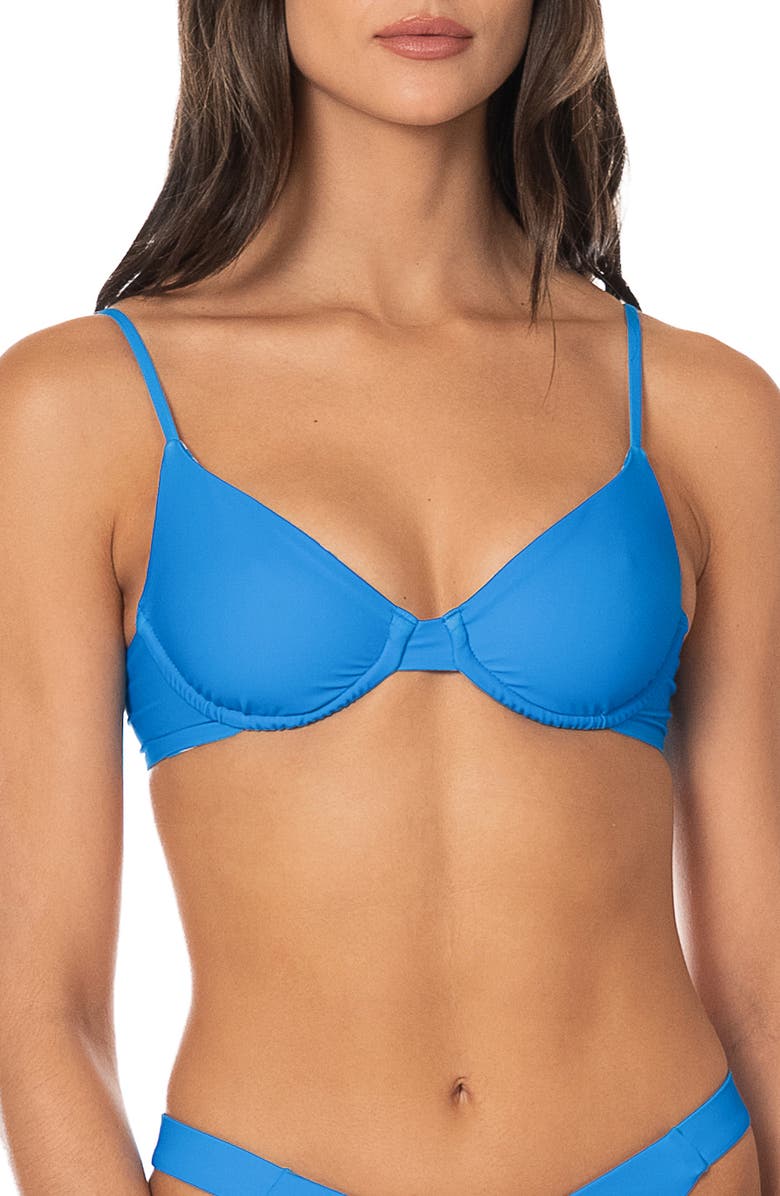 Maaji Blue Dainty Reversible Underwire Bikini Top, Main, color, Blue
