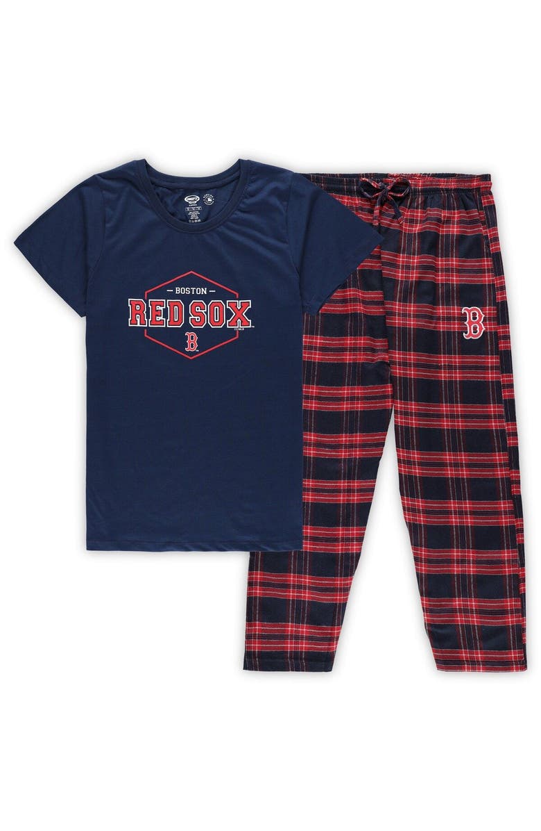 CONCEPTS SPORT Women's Concepts Sport Navy/Red Boston Red Sox Plus Size Badge Sleep Set, Main, color, Navy