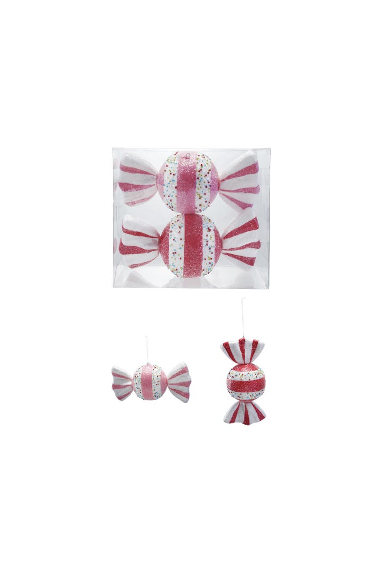 Oversized Foam Candy Ornaments with Glitter & Beads, Set of 2, Main, color, Multicolor