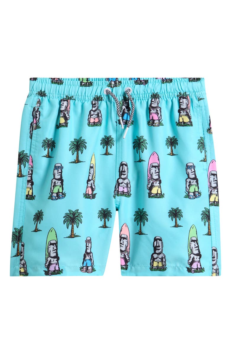 Boardies Kids
 Island Elders Print Swim Trunks, Main, color, Blue