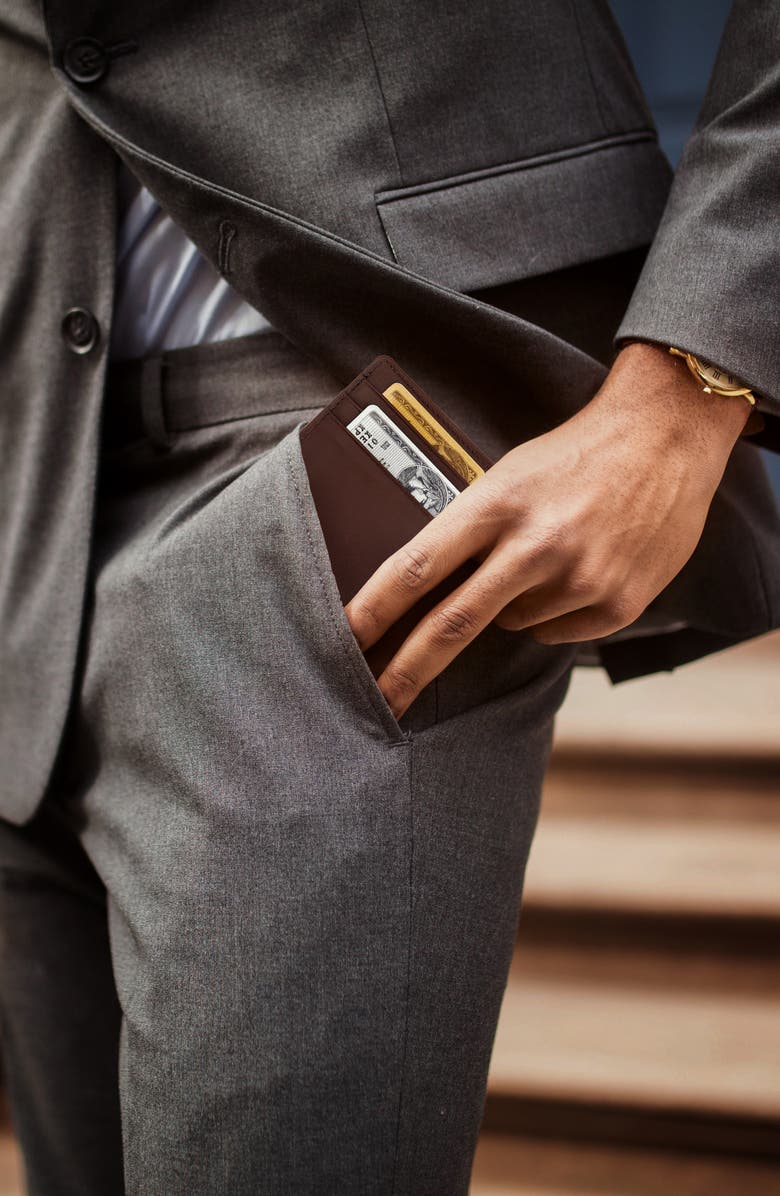 ROYCE New York Magnetic Money Clip Card Case, Alternate, color, Brown