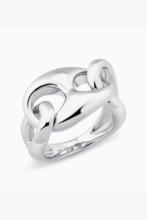 Sterling Silver Chunky Mariner Chain Ring