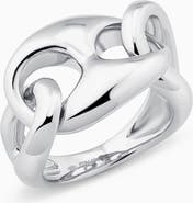 Oradina Sterling Silver Chunky Mariner Chain Ring