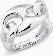 Oradina Sterling Silver Chunky Mariner Chain Ring