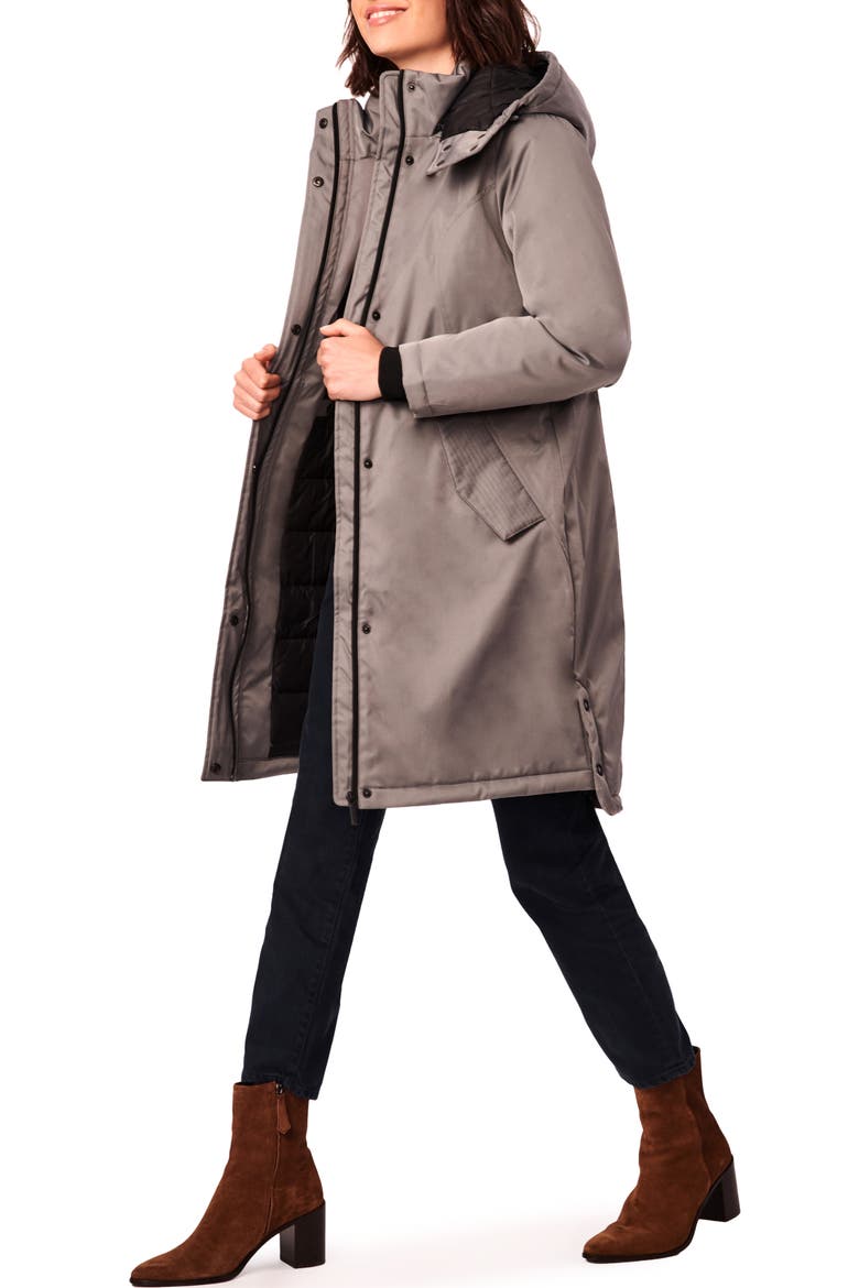 Micro Breathable Water Resistant Recycled Polyester Raincoat, Alternate, color, COBBLESTONE