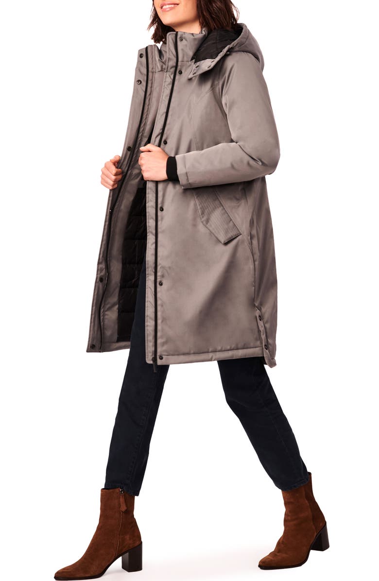 Bernardo Micro Breathable Water Resistant Recycled Polyester Raincoat, Alternate, color, Cobblestone