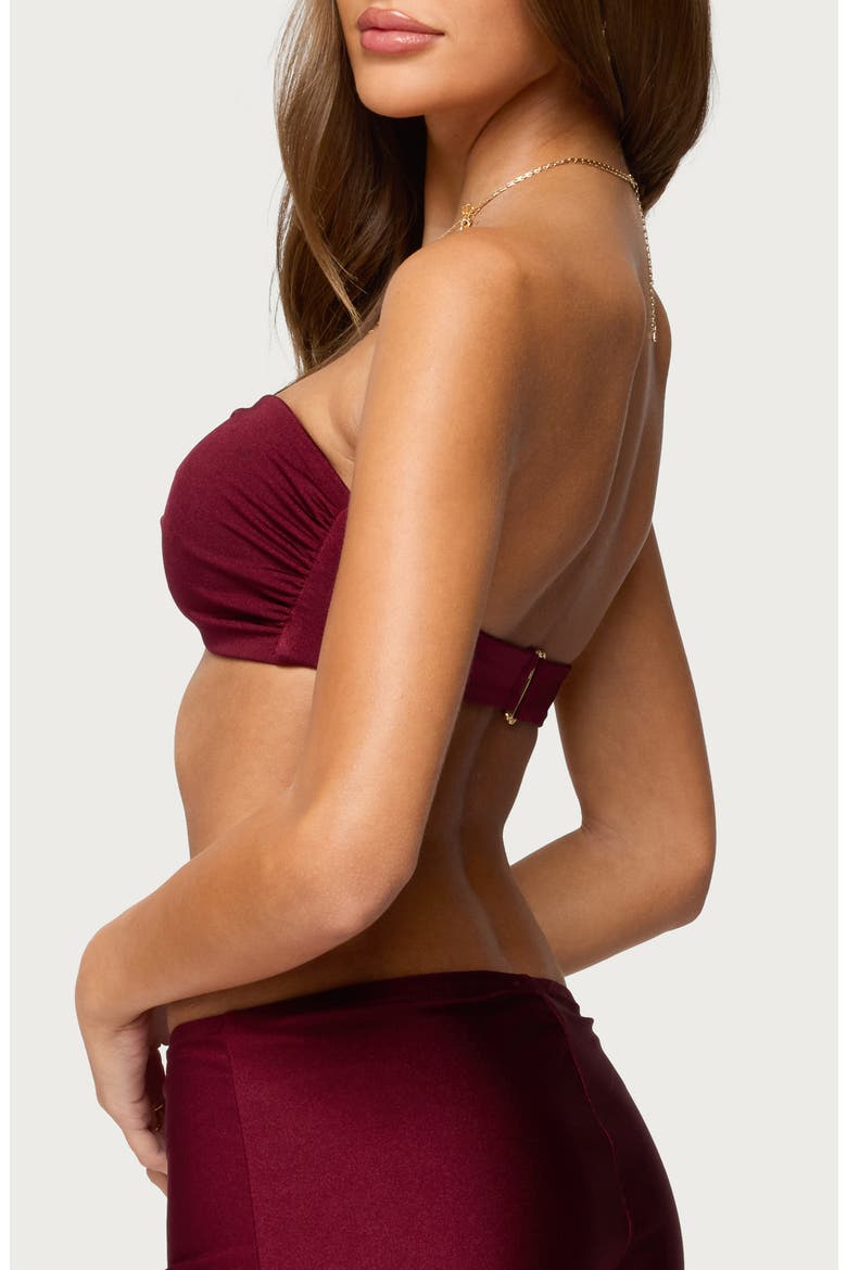 Mckenzie O-Ring Bandeau Top, Alternate, color, BURGUNDY