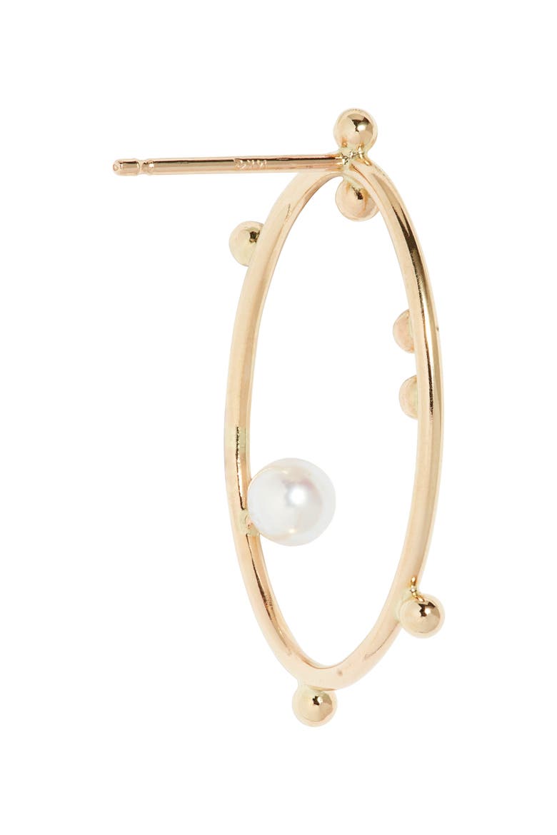 Scattered Bubble Frontal Hoop Earrings, Alternate, color, GOLD
