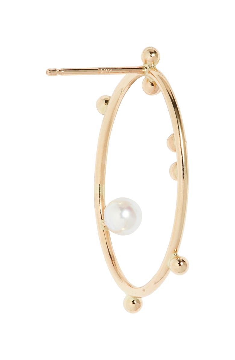 Poppy Finch Scattered Bubble Frontal Hoop Earrings, Alternate, color, Gold