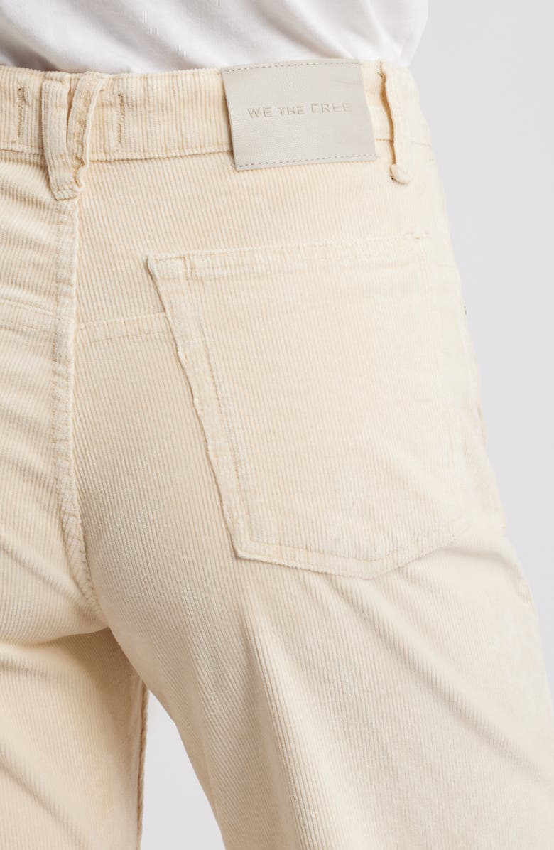 Free People Deep Trance Corduroy Wide Leg Ankle Pants, Alternate, color, White Swan
