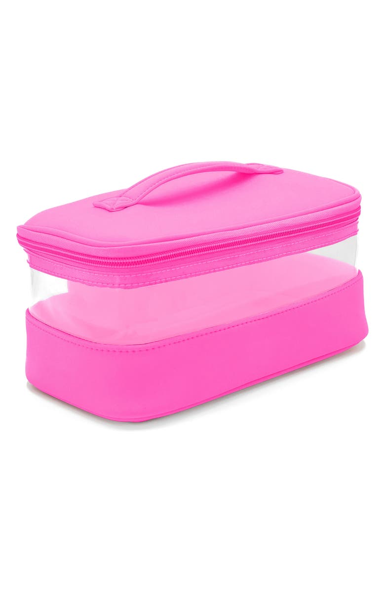 MYTAGALONGS Velour Medium Train Cosmetics Case, Alternate, color, Hot Pink