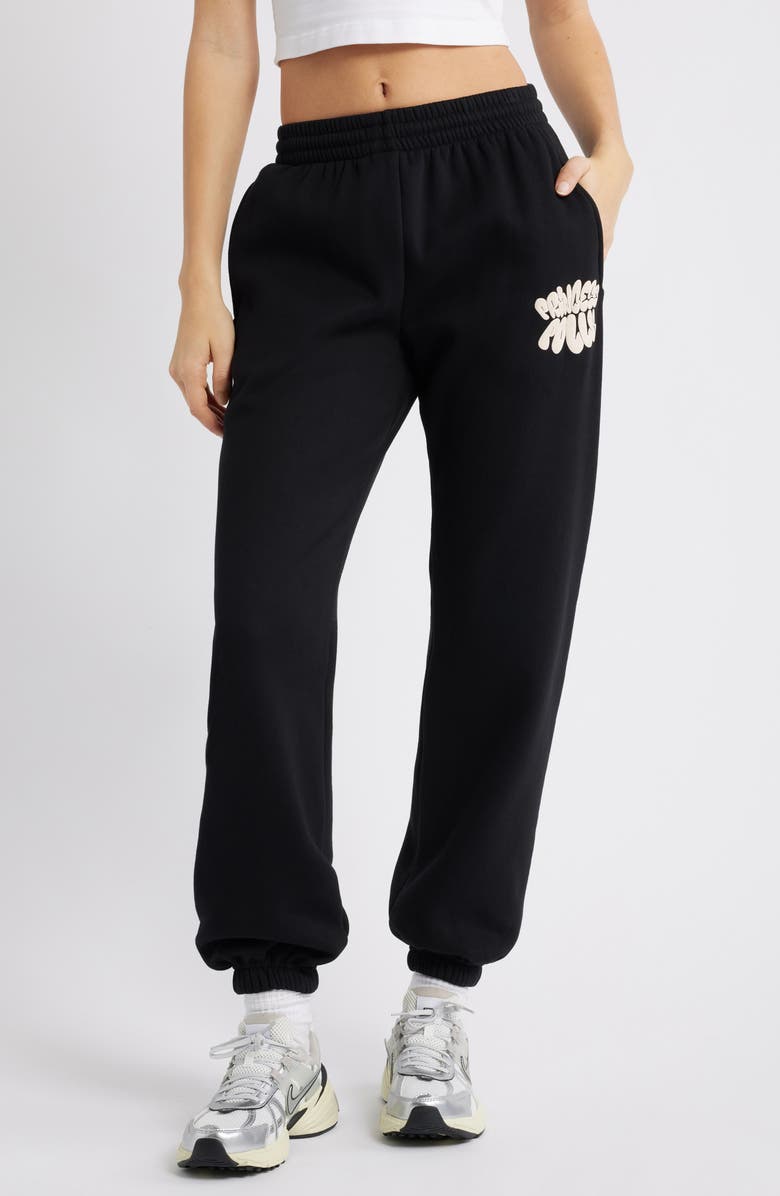 Princess Polly BRANDED SWEAT P, Main, color, Black