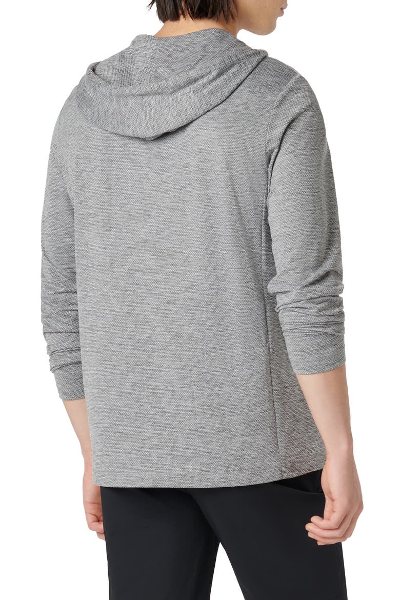 Quarter Zip Performance Hoodie, Alternate, color, HEATHERED BLACK
