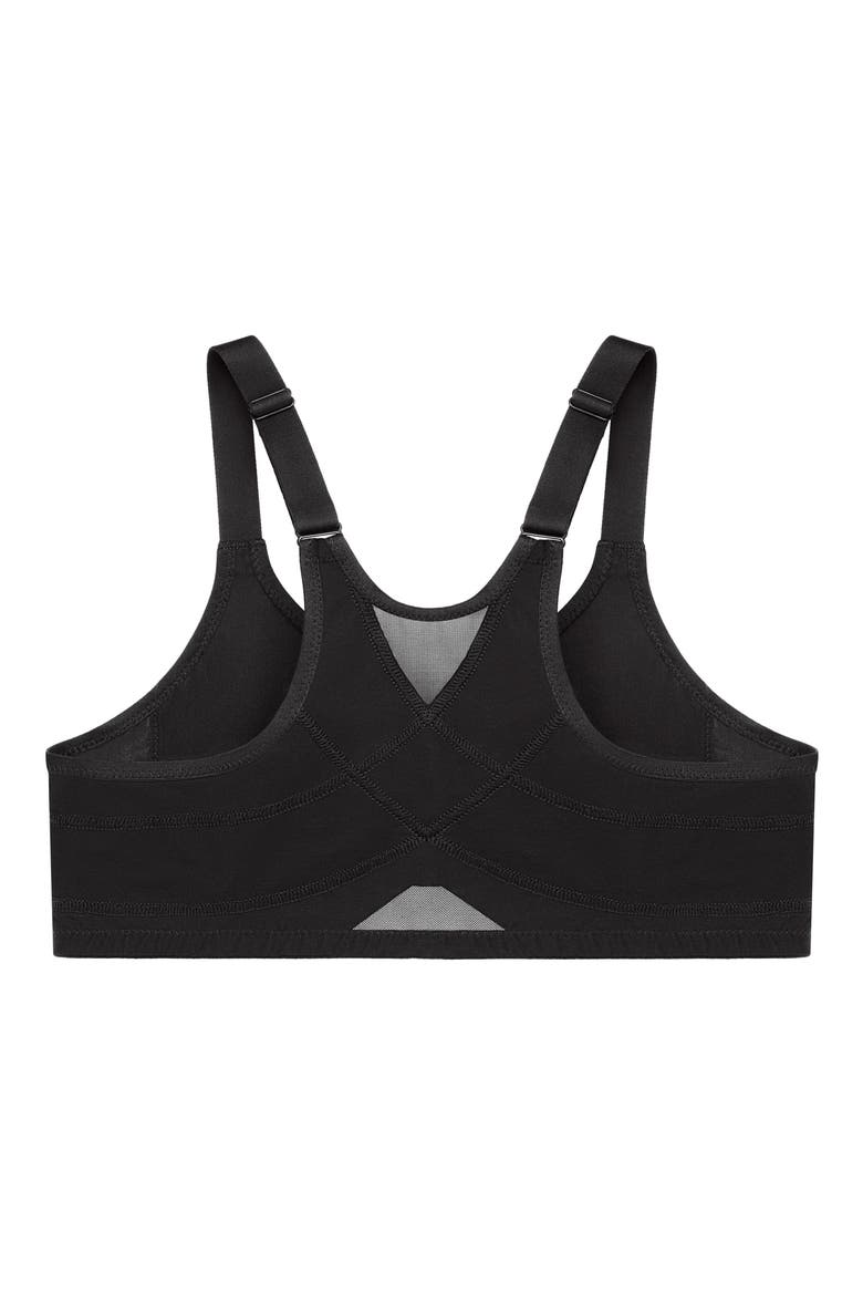 WonderWire® Front Close Underwire Sports Bra, Alternate, color, BLACK