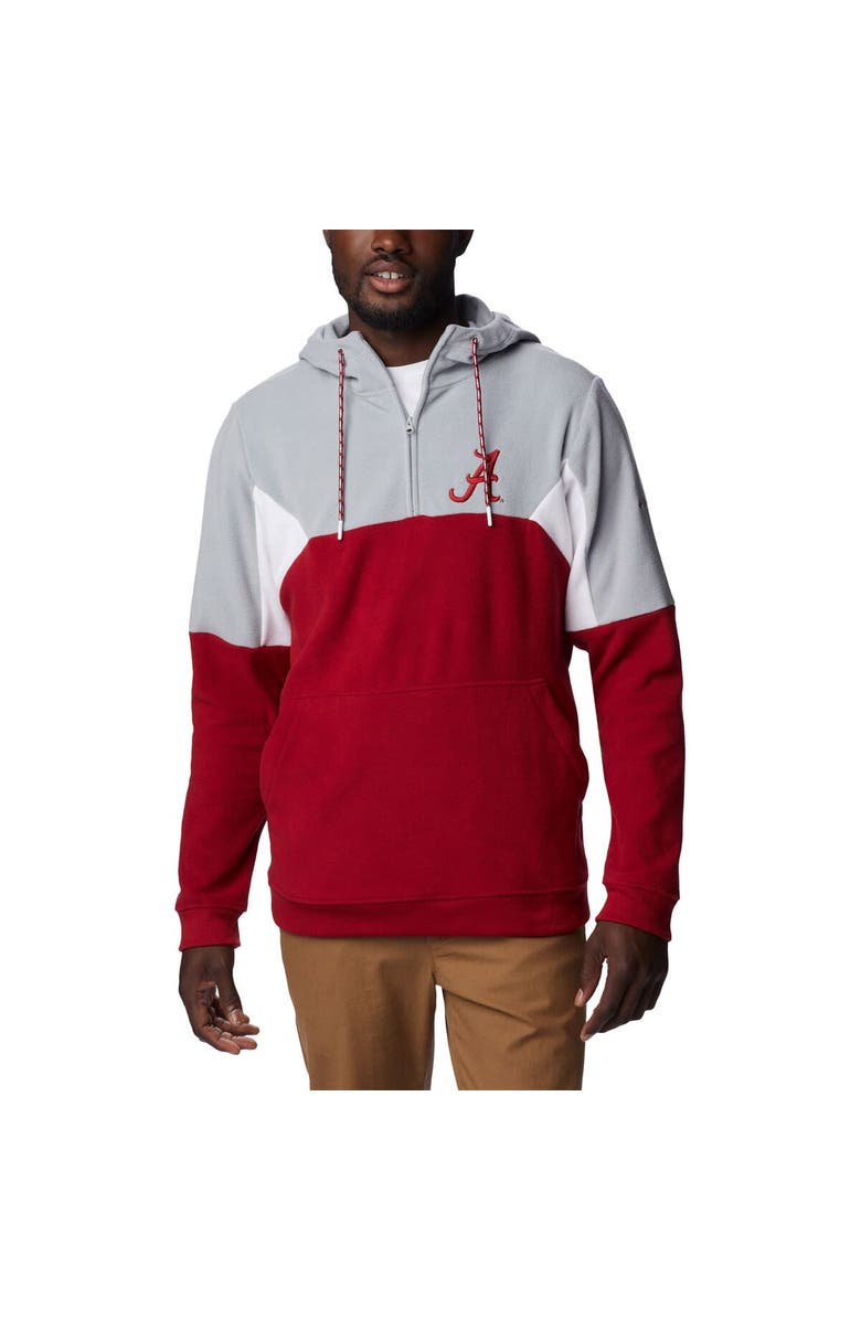 Columbia Men's Columbia Crimson Alabama Crimson Tide Lodge Quarter-Zip Hoodie, Main, color, Crimson