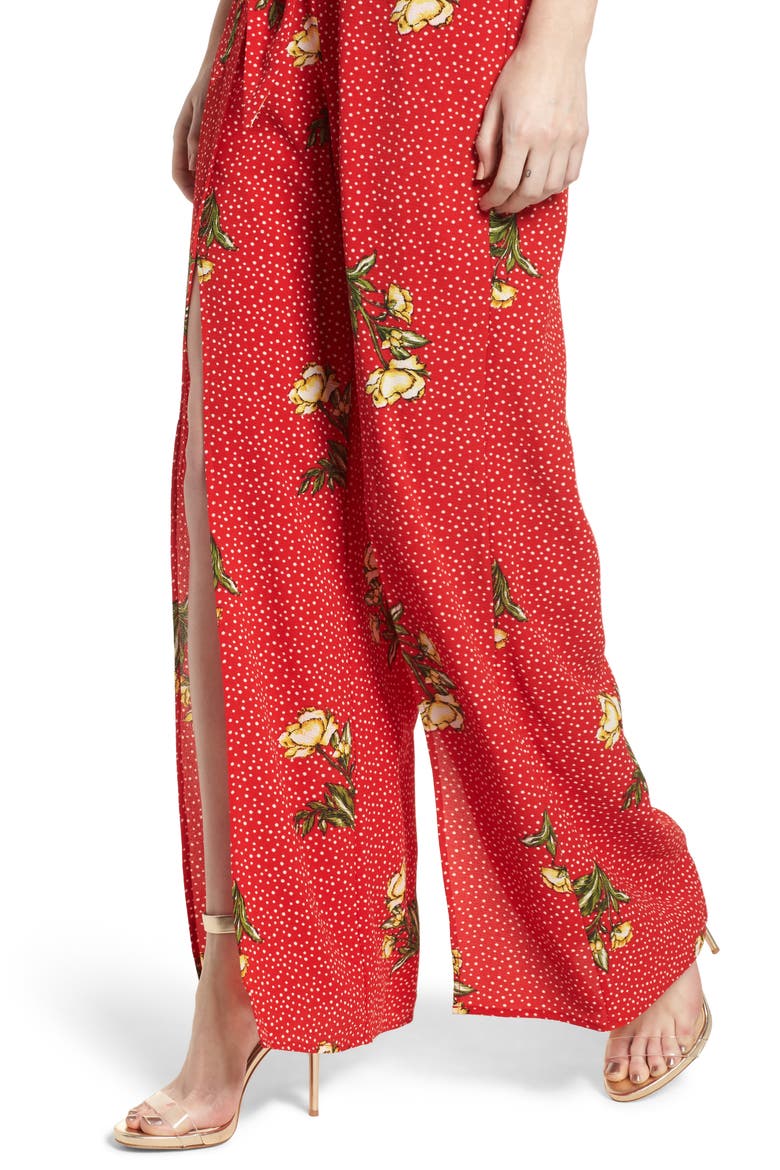 Wrap Jumpsuit, Alternate, color, RED/ YELLOW