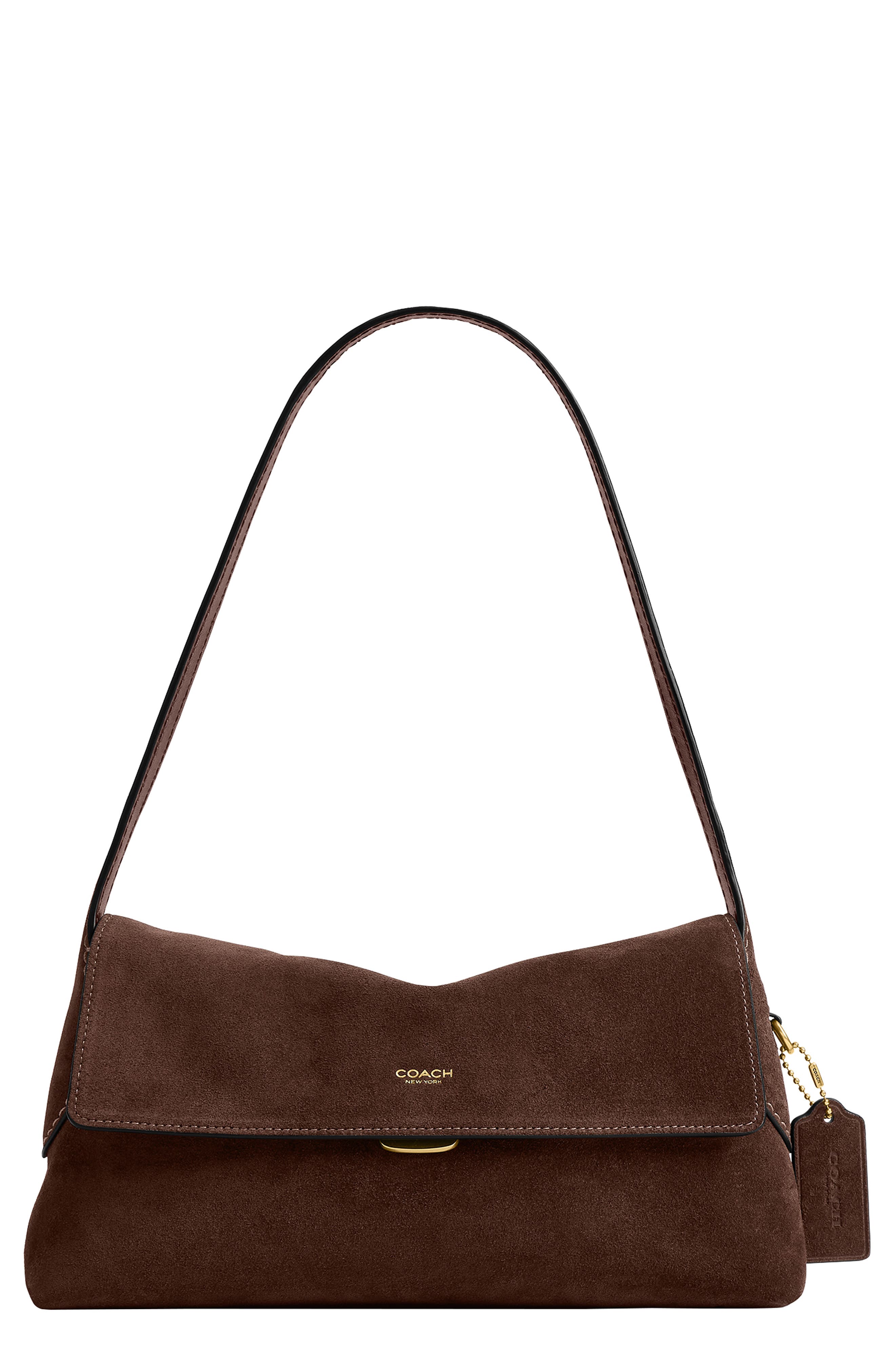 Chelsea 26 Leather Shoulder Bag, Main, color, B4/ DARK CHOCOLATE