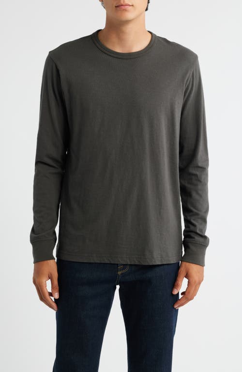 Treasure & Bond Long Sleeve Slub Silk Crewneck T-shirt In Gray