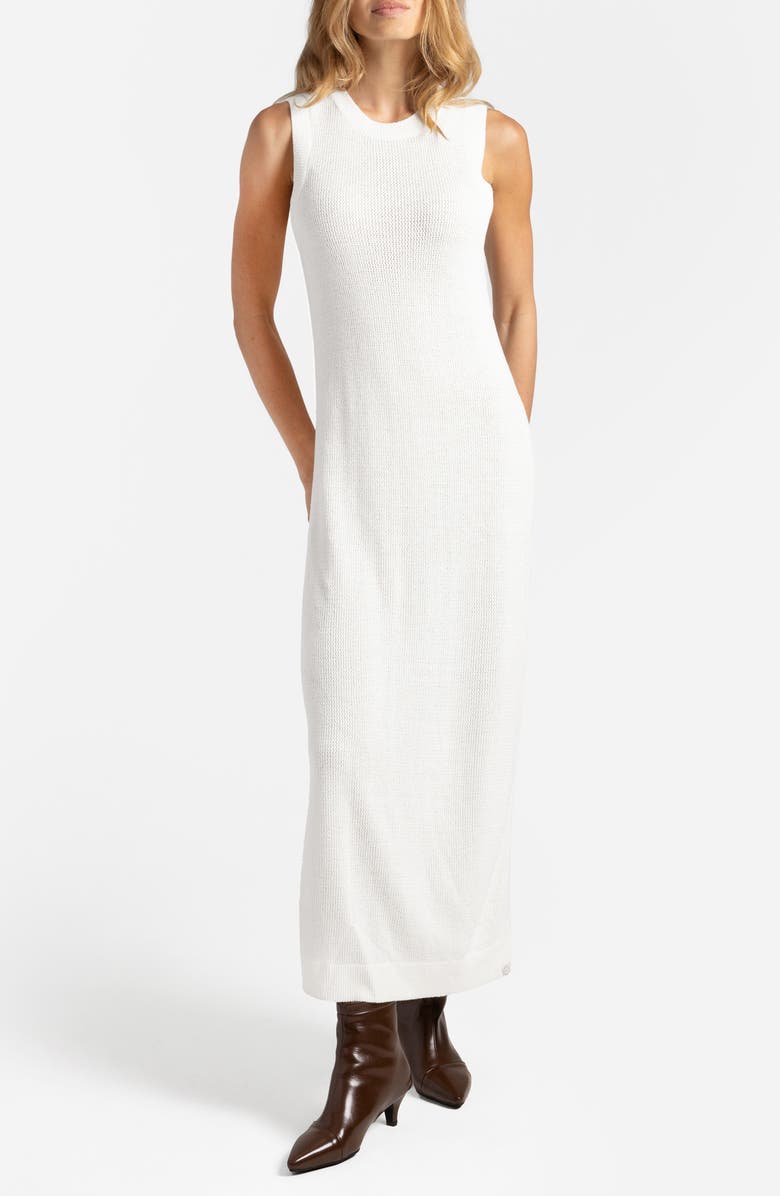 Sunday Citizen Knit Slit Hem NIghtgown, Main, color, Off White