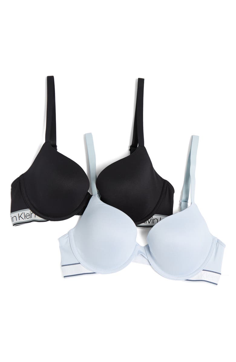 Calvin Klein Set of 2 Chromatic Lightly Lined Underwire Demi Bras, Main, color,