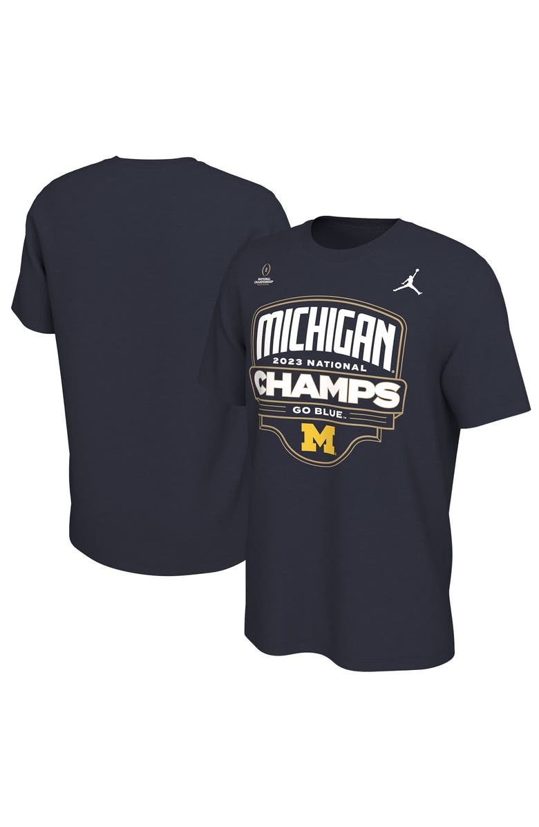 Jordan Brand Men's Jordan Brand Navy Michigan Wolverines College Football Playoff 2023 National Champions Celebration T-Shirt, Main, color, 