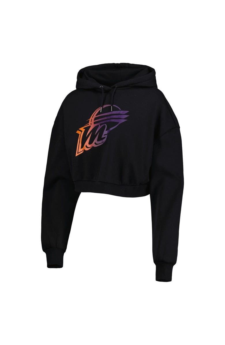 THE WILD COLLECTIVE Women's The Wild Collective Black Phoenix Mercury Washed Cropped Pullover Hoodie, Alternate, color, Black