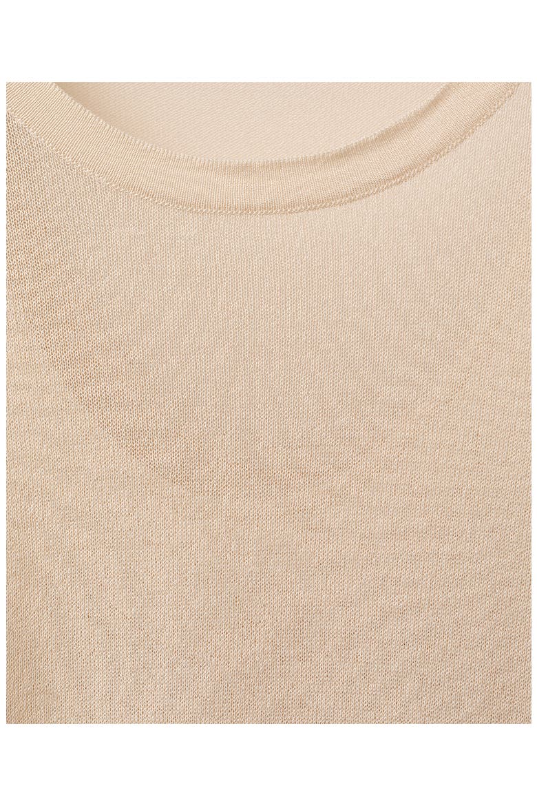 Semisheer Three-Quarter Sleeve Oversize Sweater, Alternate, color, ECRU