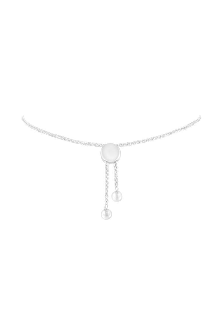 Silver Diamond Woven Heart Bolo Bracelet, Alternate, color, White