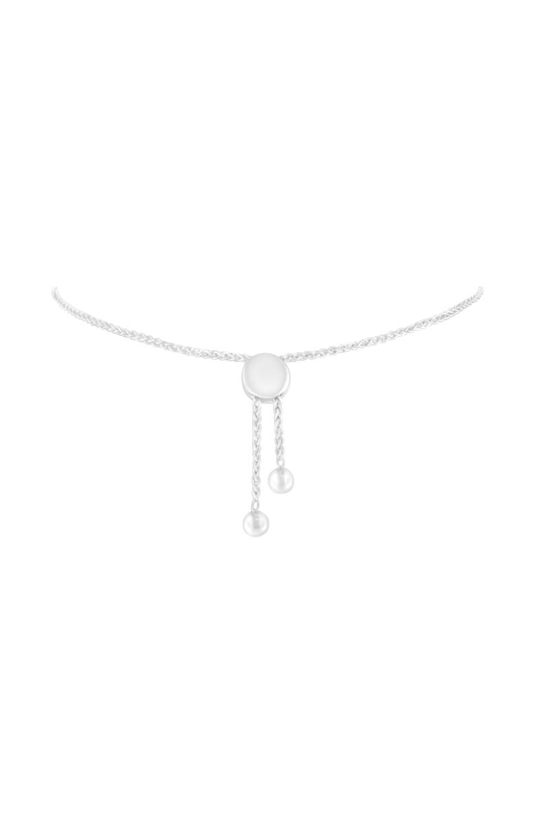 Haus of Brilliance Silver Diamond Woven Heart Bolo Bracelet, Alternate, color, White