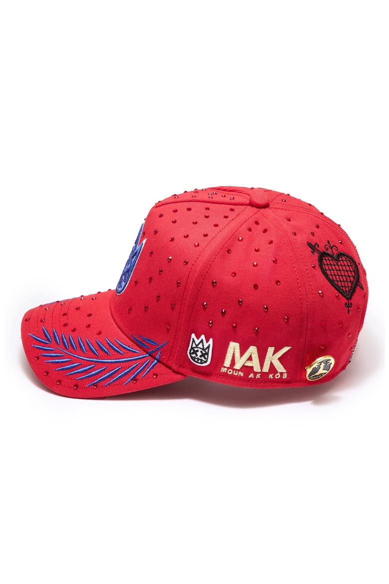 Studded Baseball Cap, Alternate, color, RED