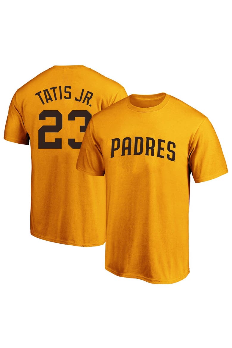 Men's Fernando Tatís Jr. Gold San Diego Padres Big & Tall Name & Number T-Shirt, Main, color, Gold