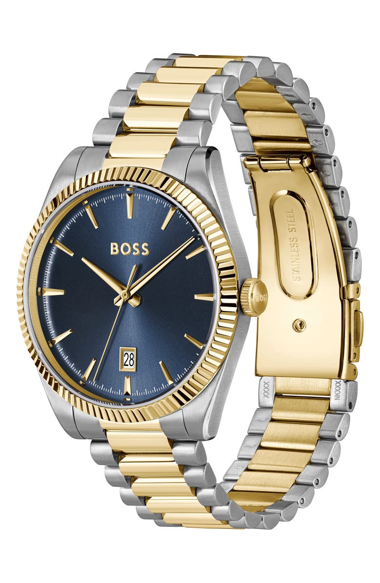 BOSS Cheswick Two-Tone Bracelet Watch, 40mm, Alternate, color, 