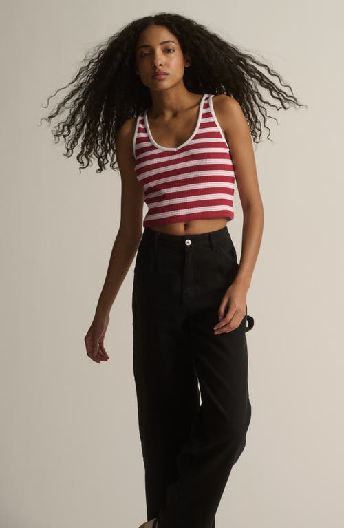 Brooklyn Industries Garnet Rib Stripe Crop Tank