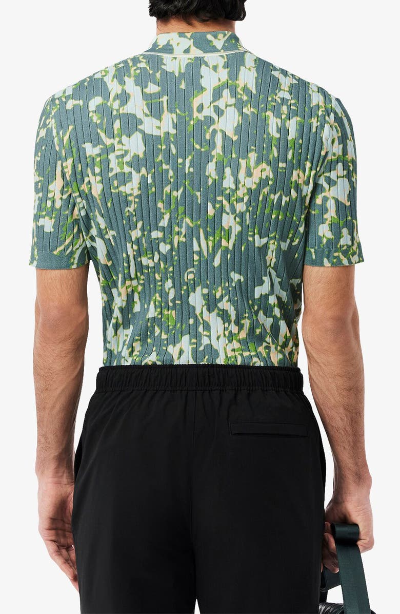 Lacoste Print Rib Polo, Alternate, color, Blue/ Light Pink/ Green