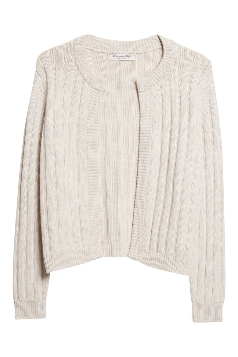 Lecht Open Front Rib Cashmere Cardigan, Alternate, color, LUNAN SAND