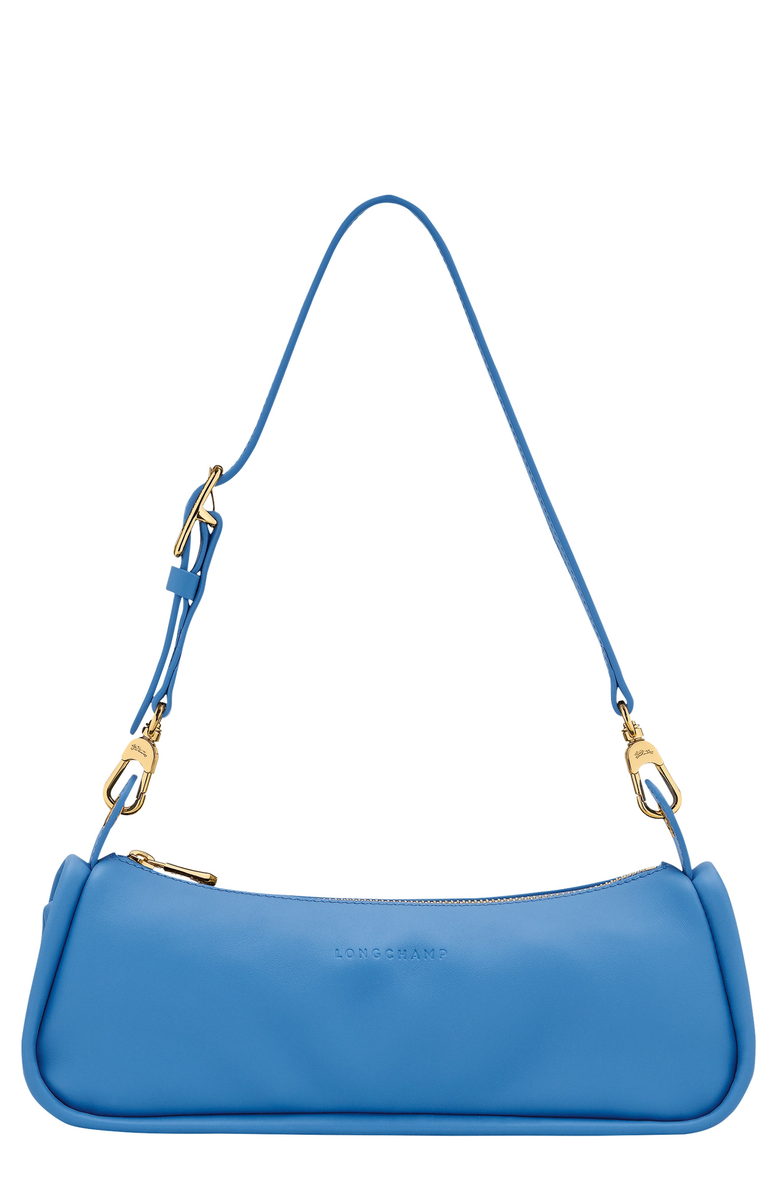 Roseau Small Leather Shoulder Bag, Main, color, AZURE