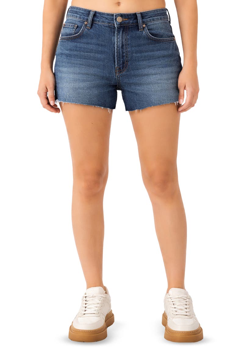 Raw Hem Shorts, Main, color, DARK WASH