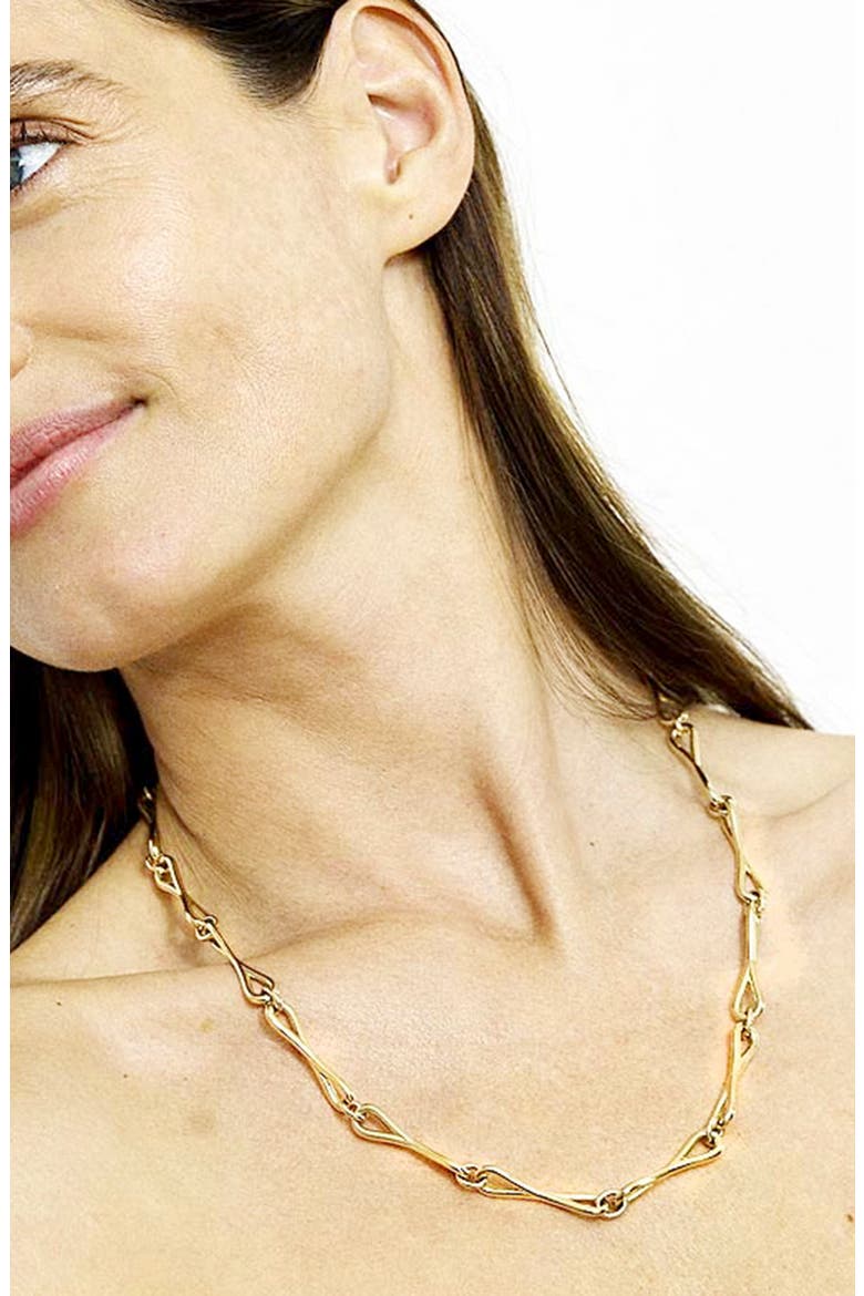 Large WaterDrop Link Necklace, Alternate, color, 14K YELLOW GOLD